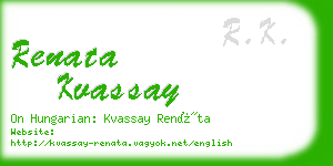 renata kvassay business card